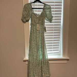 Floral Puff Sleeve Maxi Dress